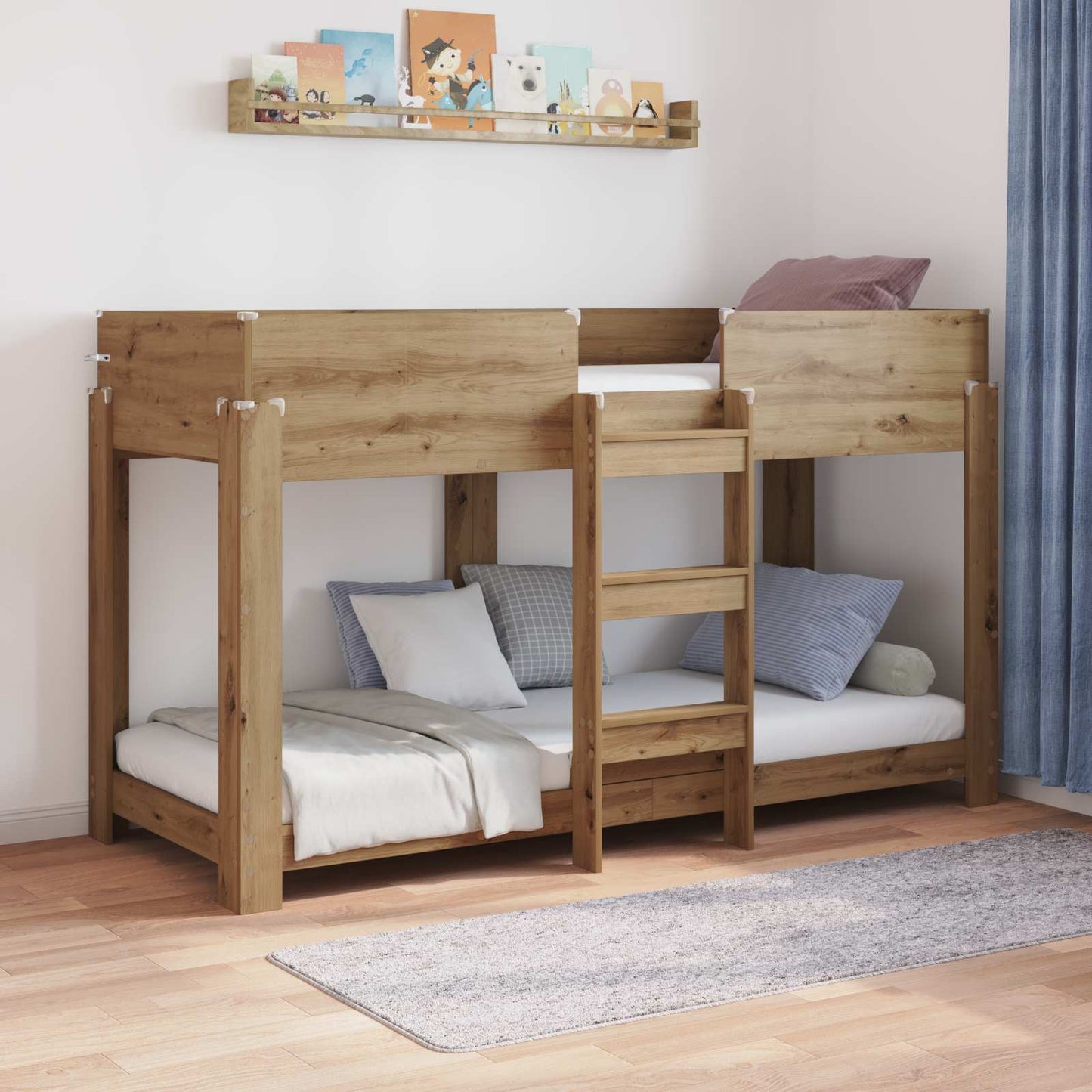 Bunk Bed for Kids Artisan Oak 75 x 190 cm Engineered Wood