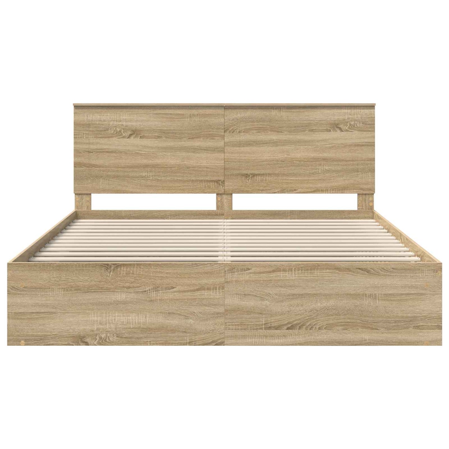 Bed Frame with Headboard Sonoma 200 x 200 cm Solid Pine Wood