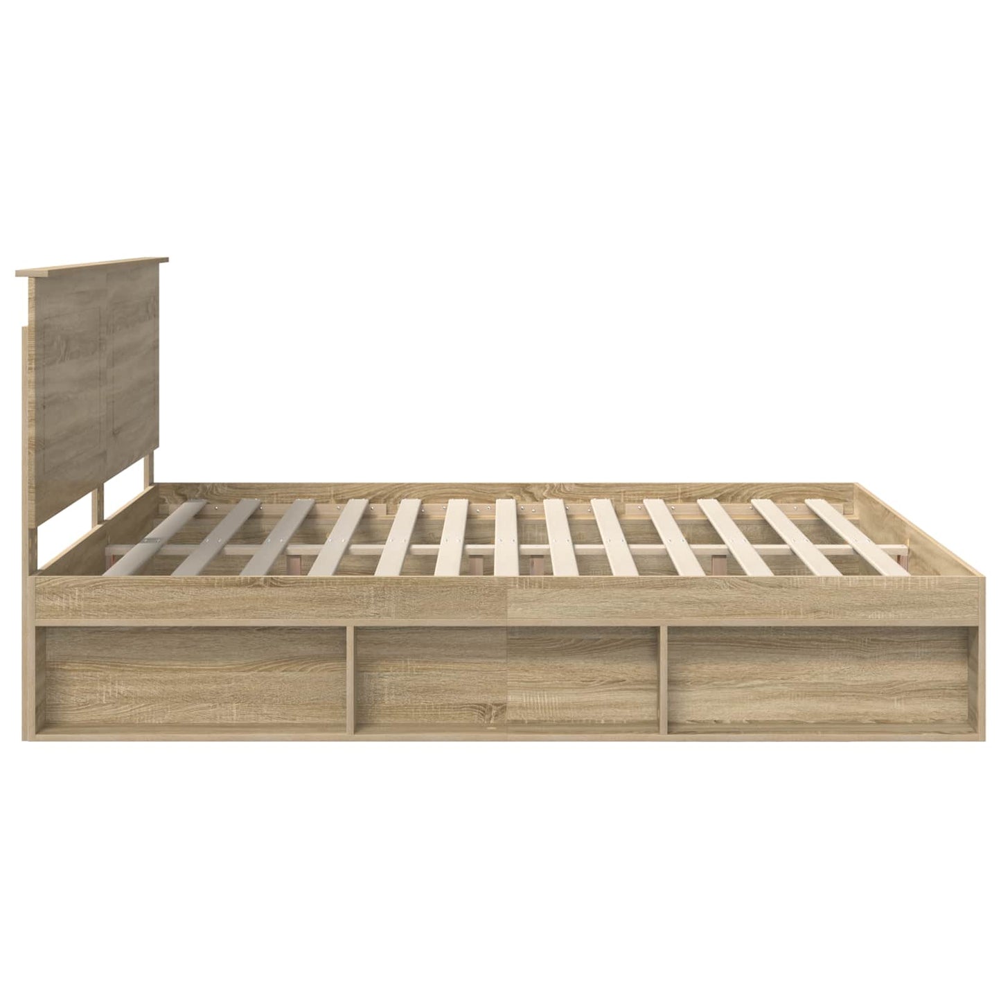 Bed Frame with Headboard Sonoma 200 x 200 cm Solid Pine Wood