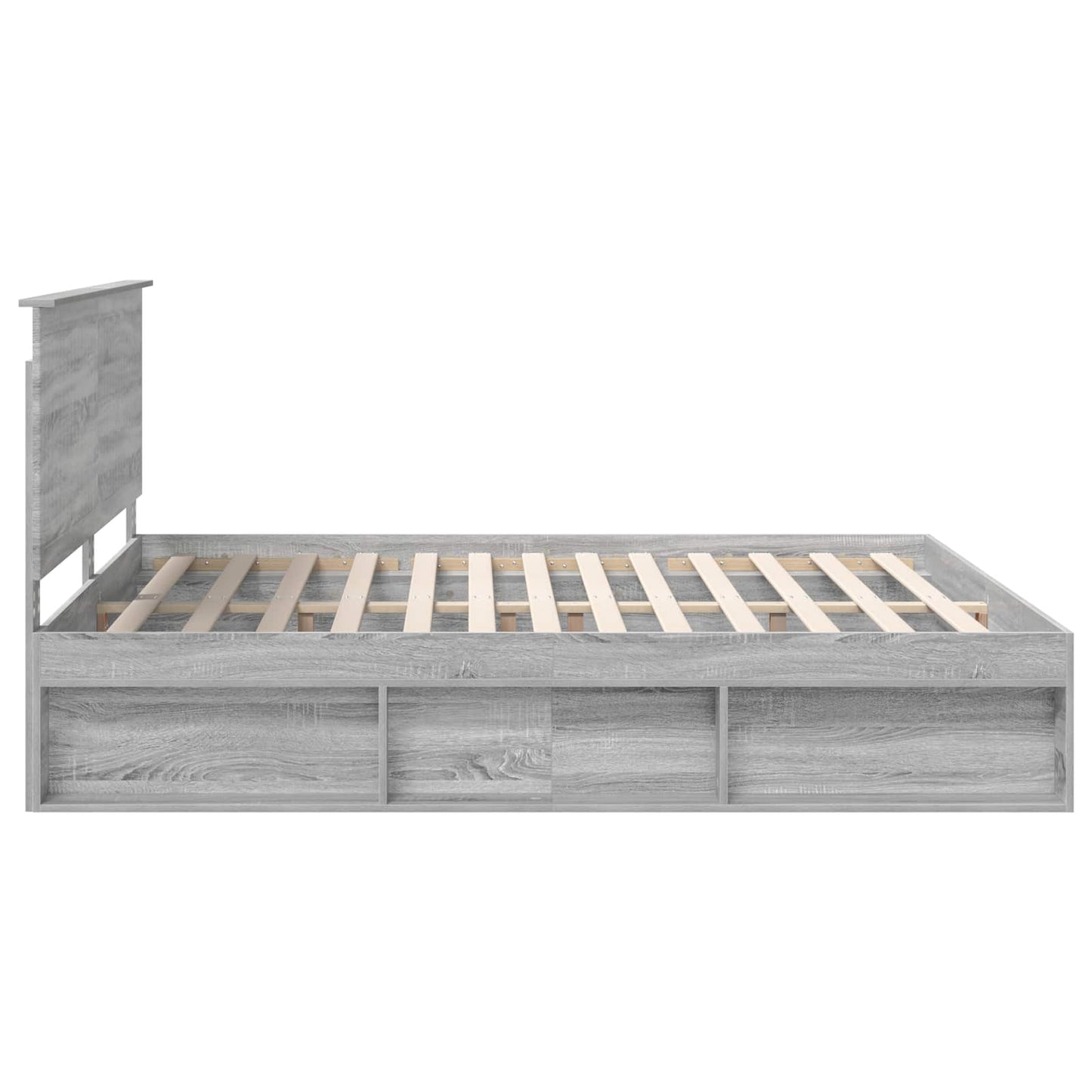 Bed Frame Grey Sonoma 200 x 200 cm Solid Pine Wood