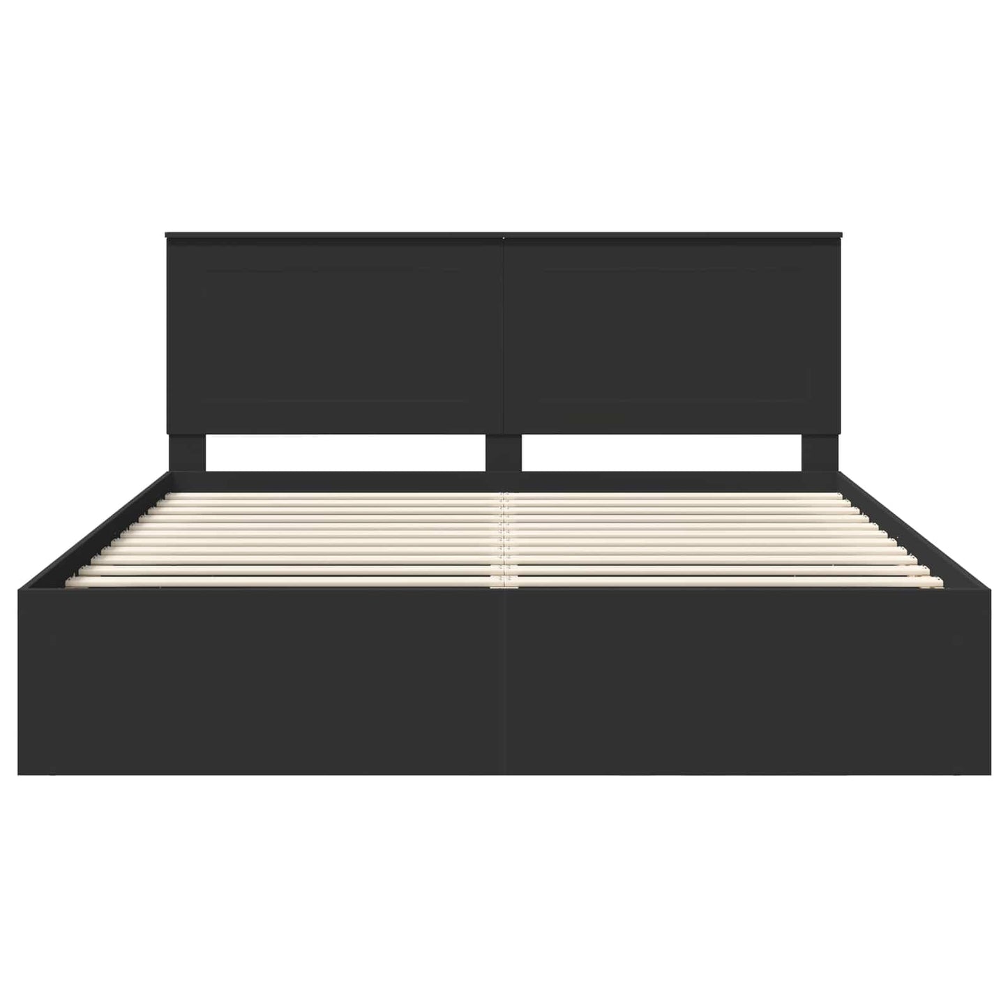 Bed Frame with Headboard Black 180 x 200 cm Solid Pine Wood