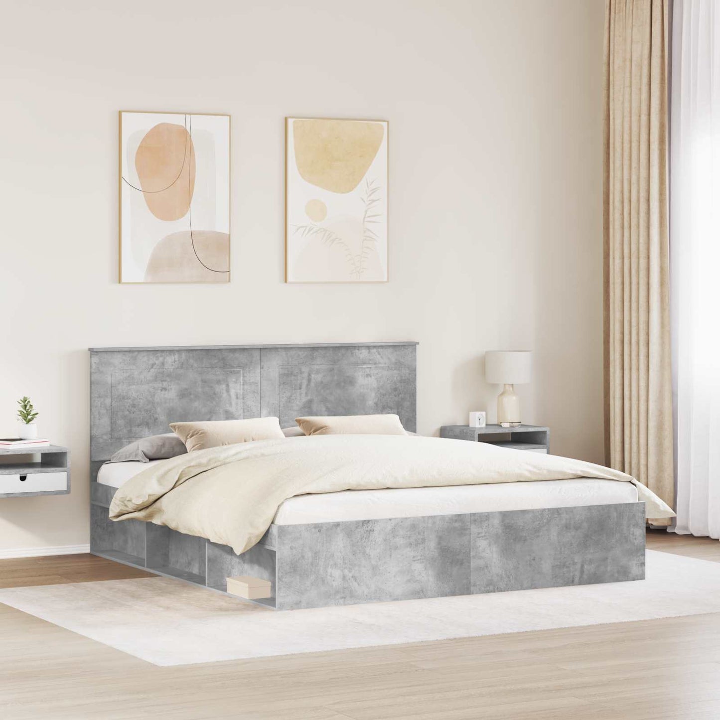 Bed Frame with Headboard Concerte 180 x 200 cm Solid Pine Wood