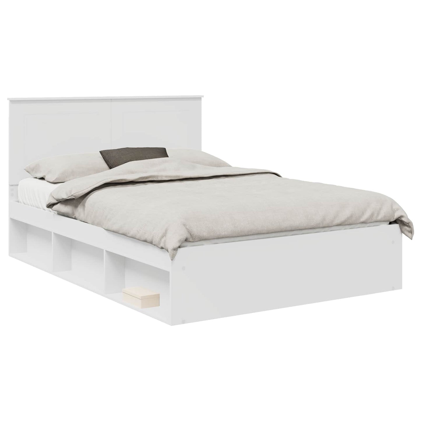 Bed Frame with Headboard White 160 x 200 cm Solid Pine Wood