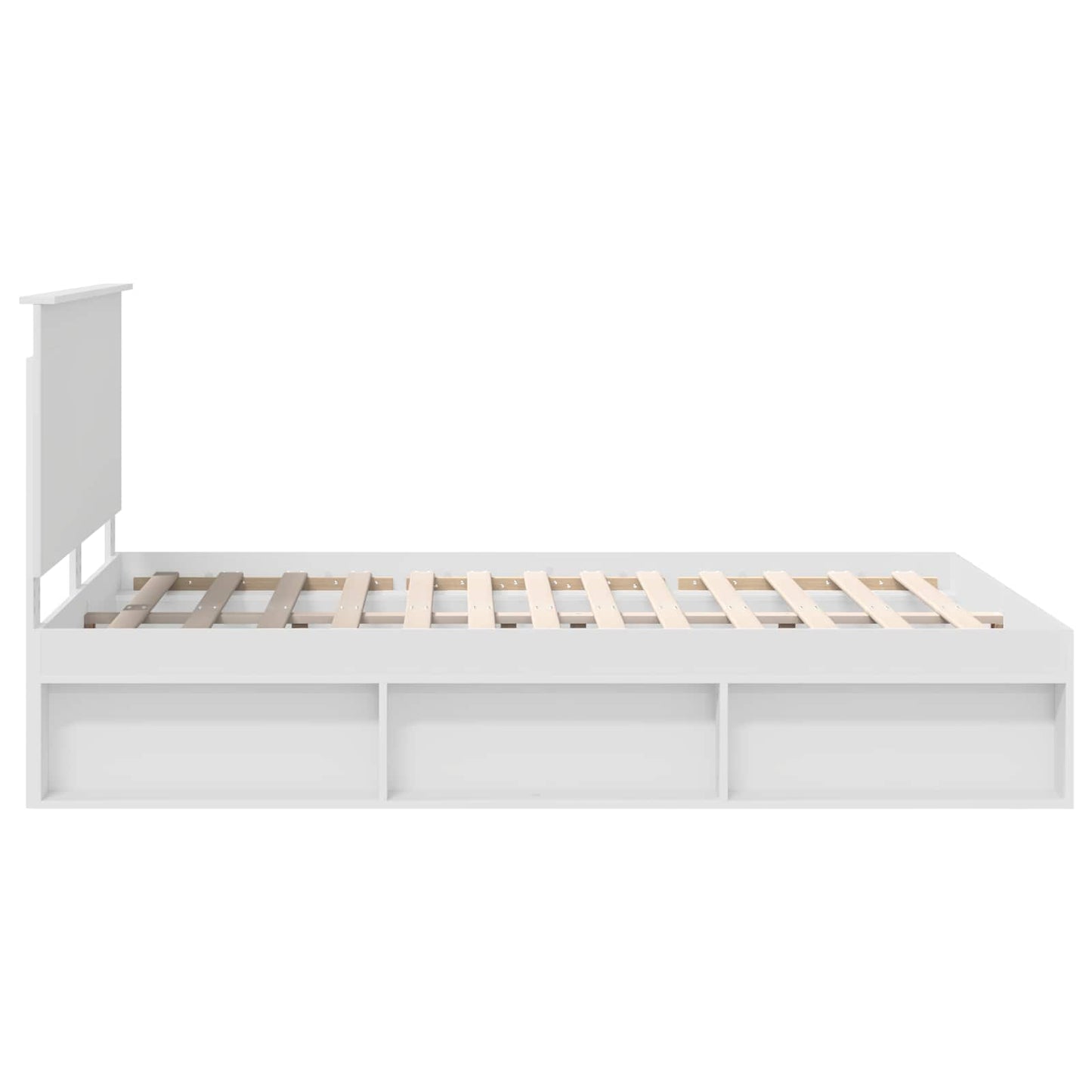 Bed Frame with Headboard White 160 x 200 cm Solid Pine Wood