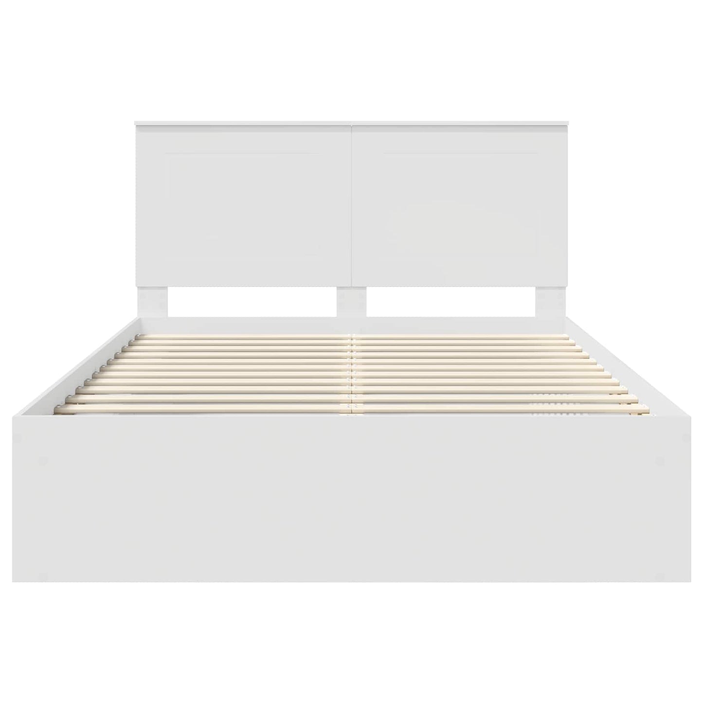 Bed Frame with Headboard White 150 x 200 cm Solid Pine Wood
