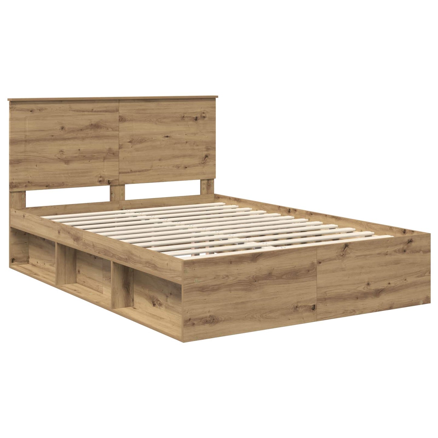Bed Frame with Drawer Artisian Oak 150 x 200 cm Solid Pine Wood