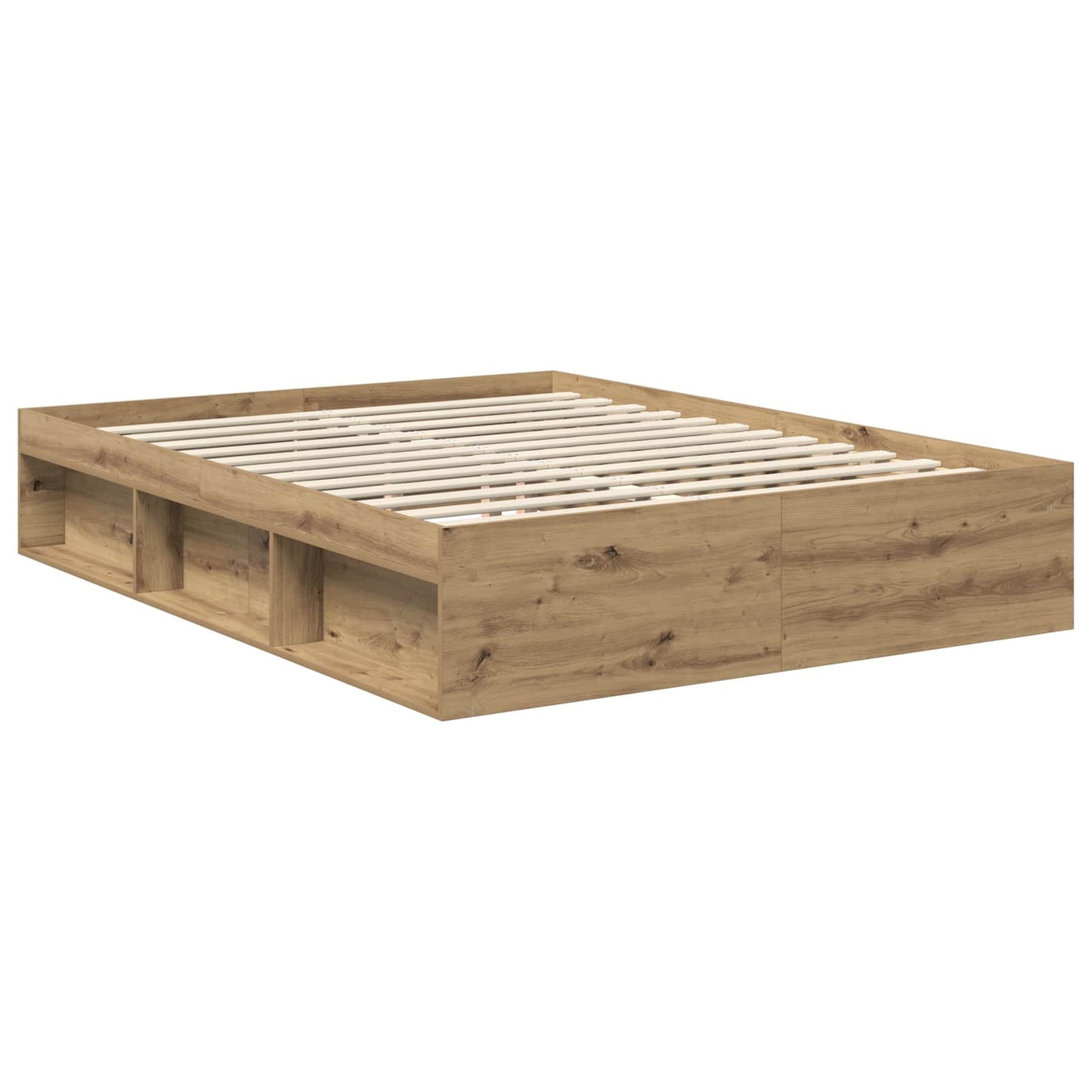 Bed Frame with Drawer Artisian Oak 150 x 200 cm Solid Pine Wood
