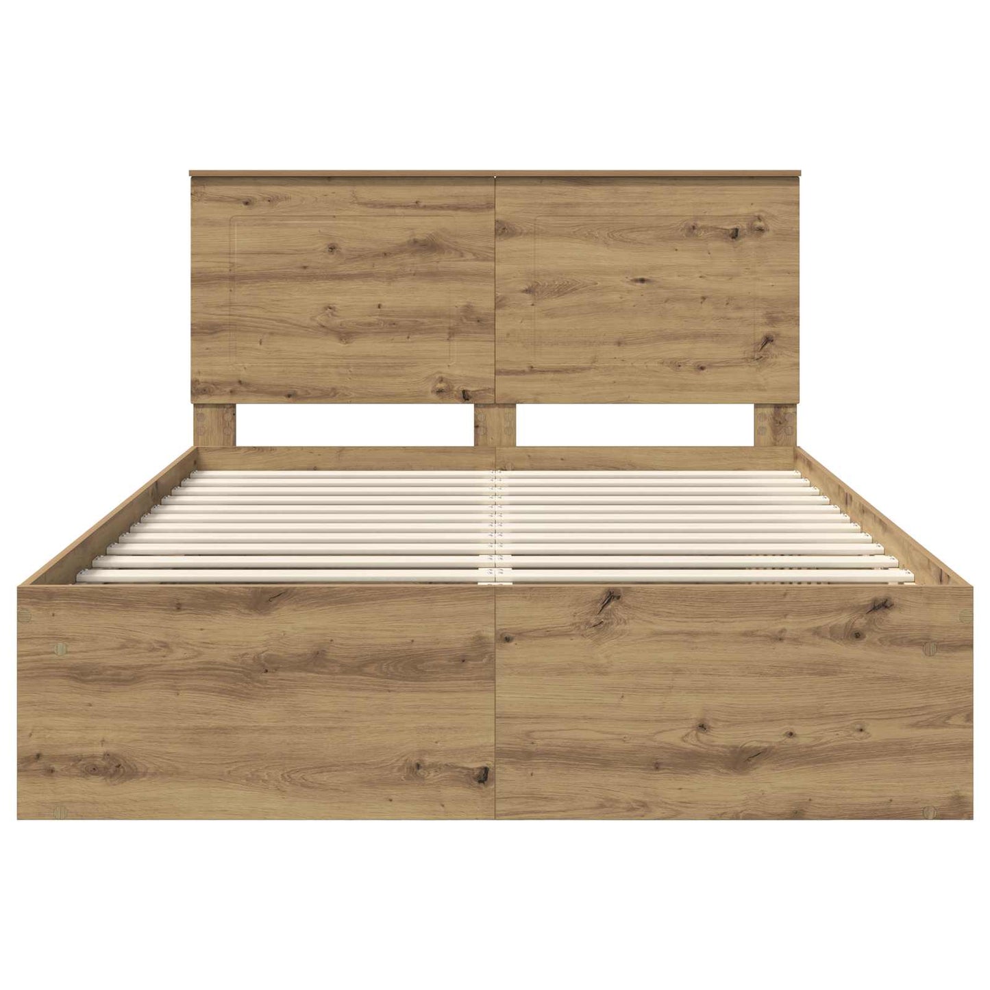 Bed Frame with Drawer Artisian Oak 150 x 200 cm Solid Pine Wood