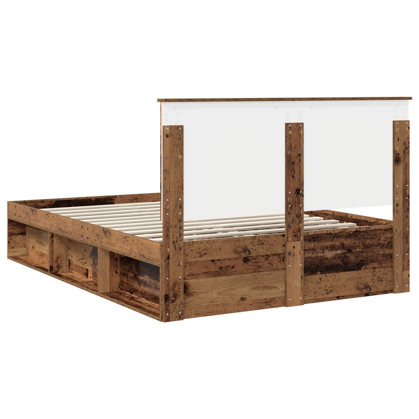 Bed Frame with Headboard Old Wood 140 x 190 cm Solid Pine Wood