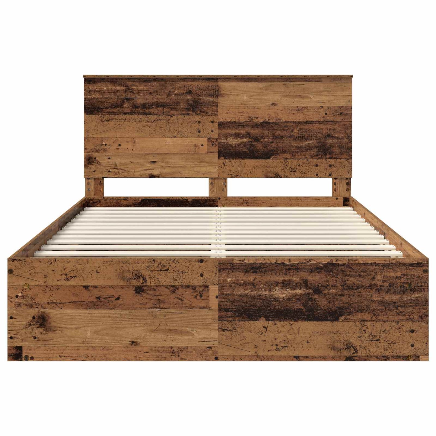 Bed Frame with Headboard Old Wood 140 x 190 cm Solid Pine Wood