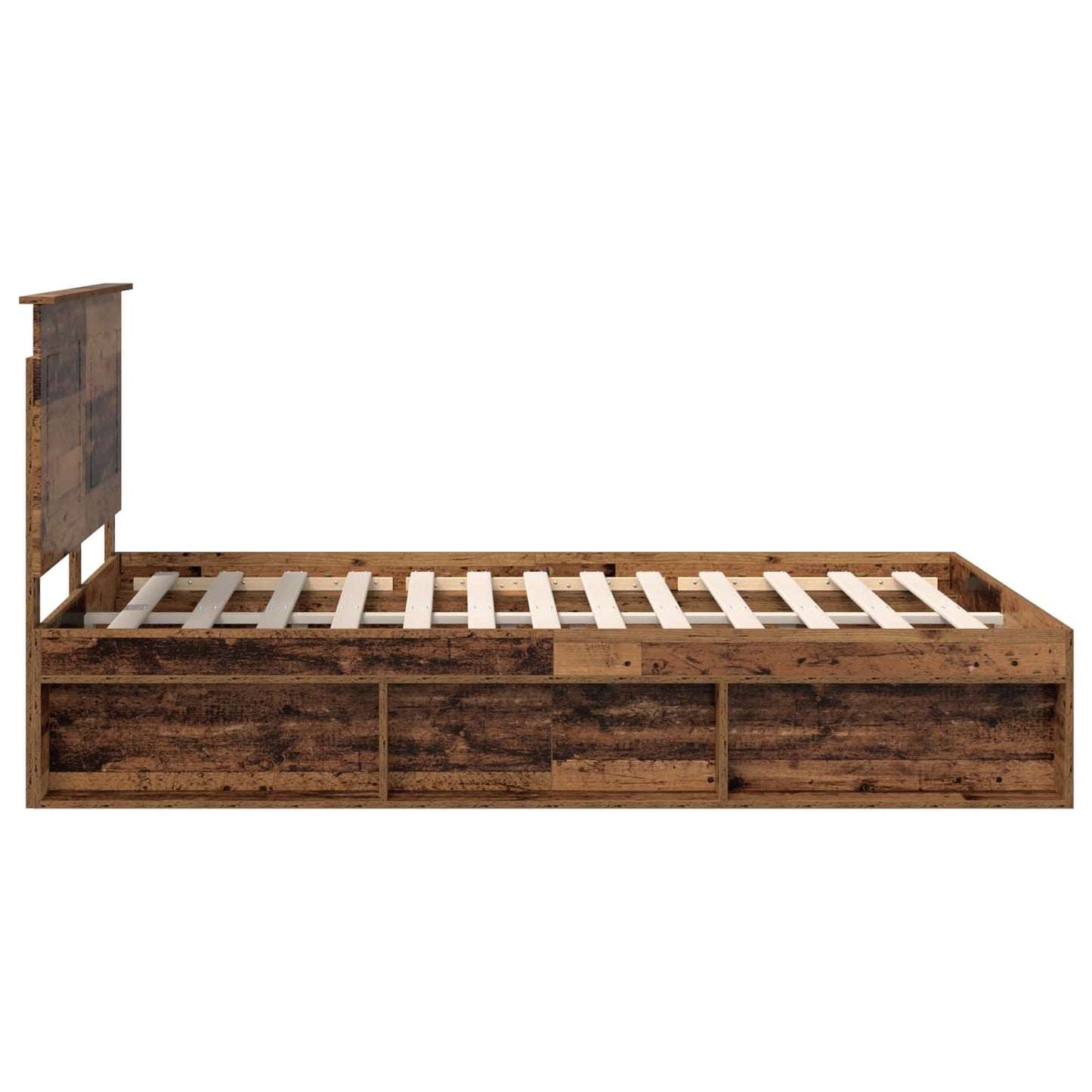 Bed Frame with Headboard Old Wood 140 x 190 cm Solid Pine Wood