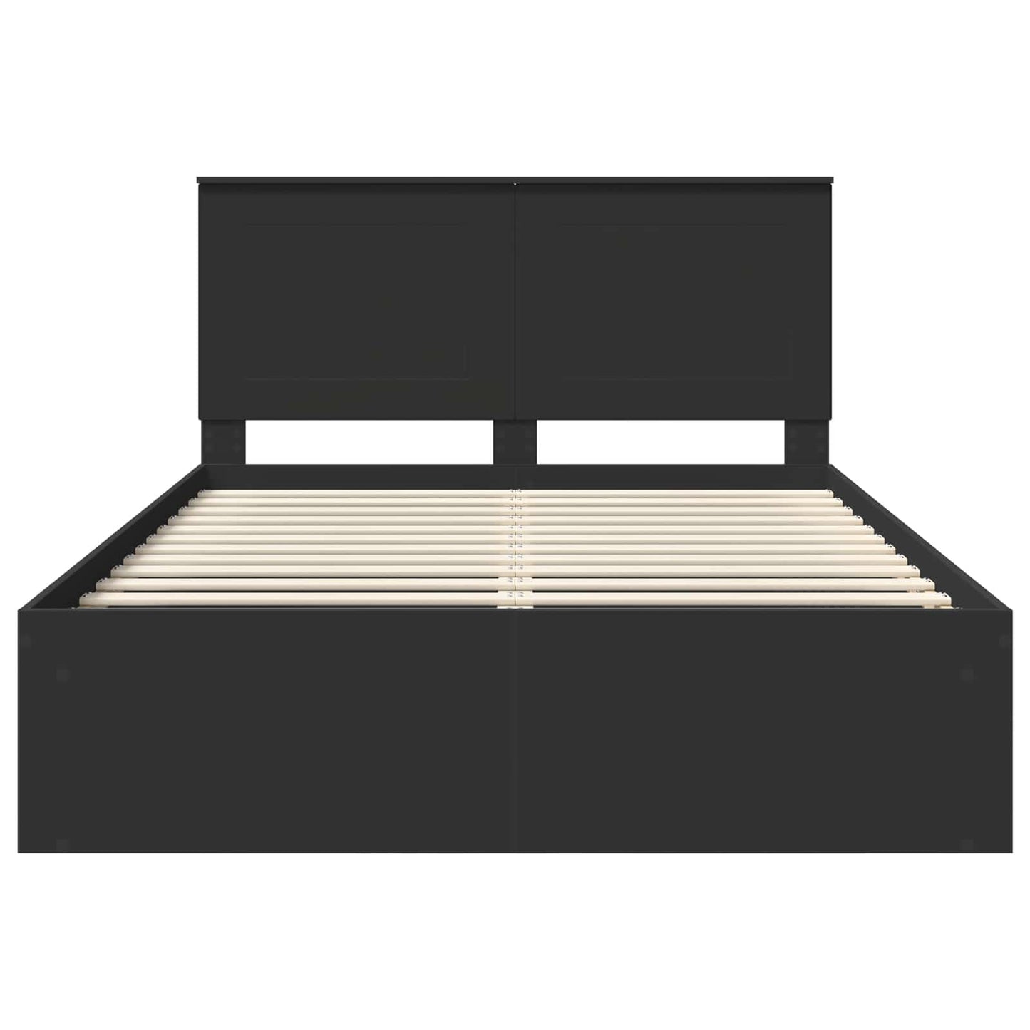 Bed Frame with Headboard Black 140 x 200 cm Solid Pine Wood