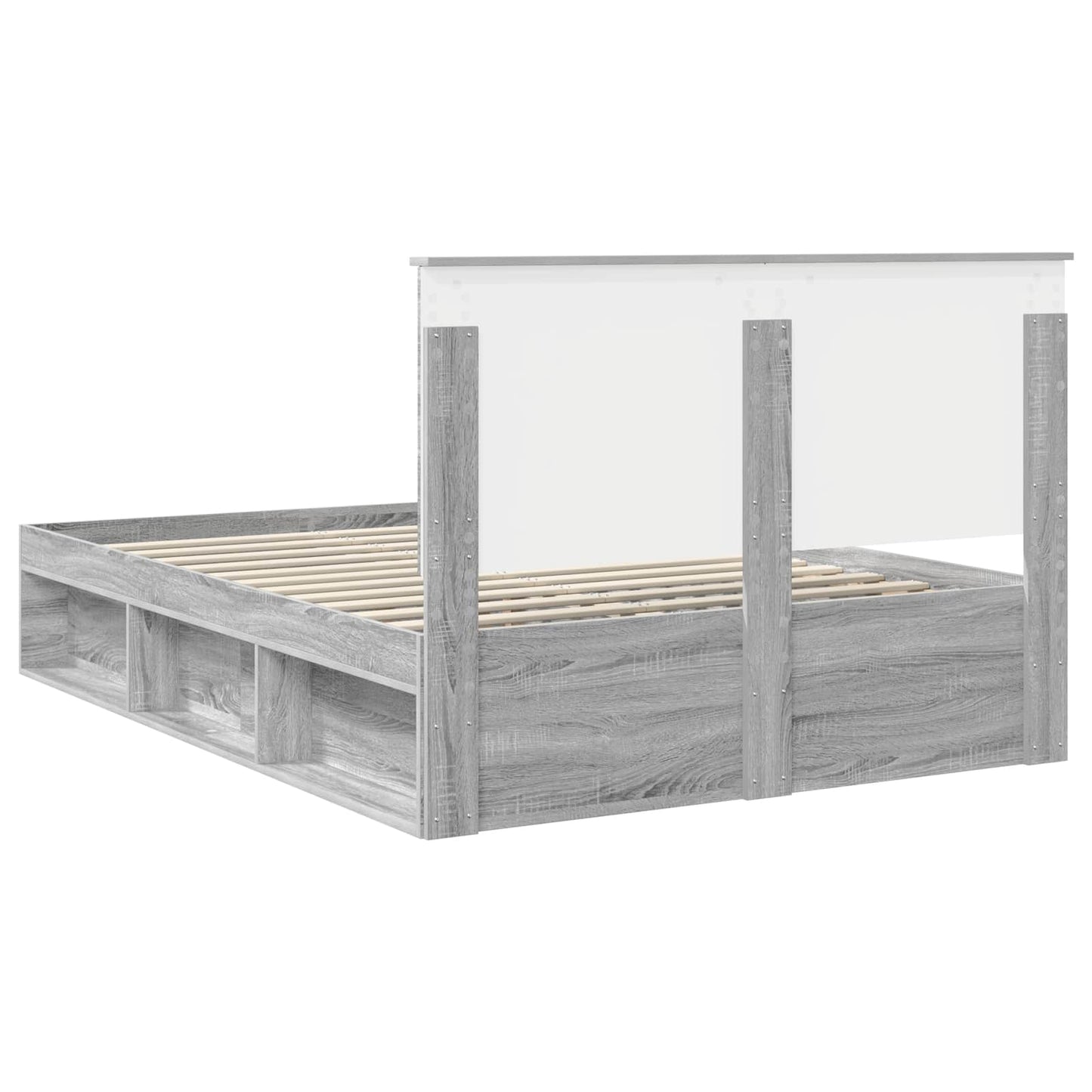 Bed Frame Grey Sonoma 140 x 200 cm Solid Pine Wood