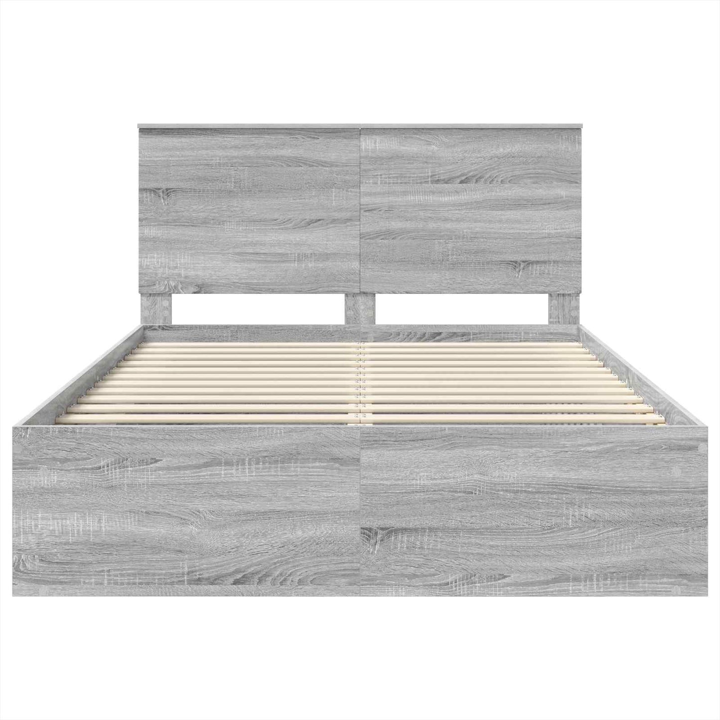 Bed Frame Grey Sonoma 140 x 200 cm Solid Pine Wood