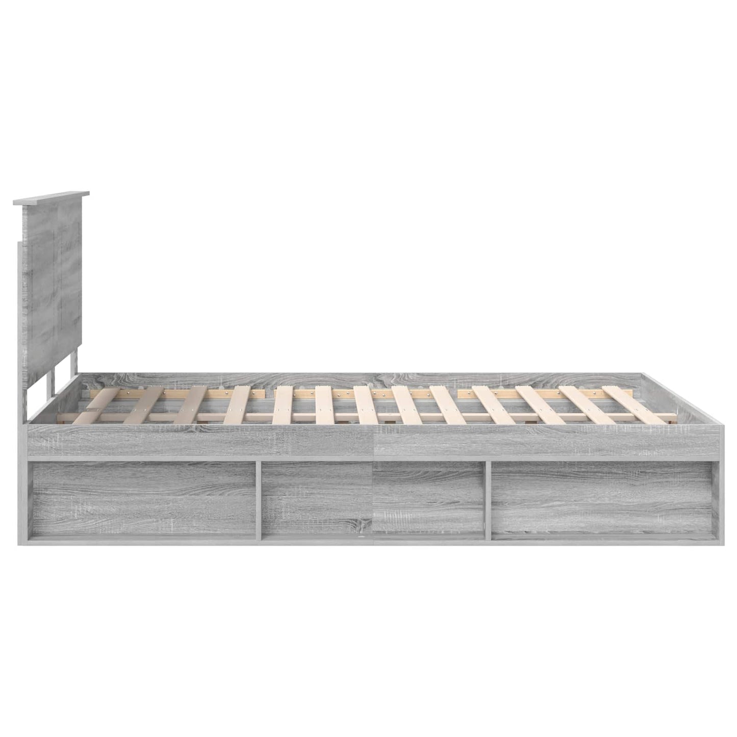 Bed Frame Grey Sonoma 140 x 200 cm Solid Pine Wood