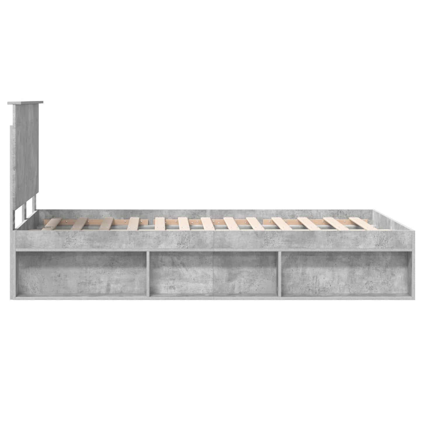 Bed Frame Concerte Grey 135 x 190 cm Solid Pine Wood