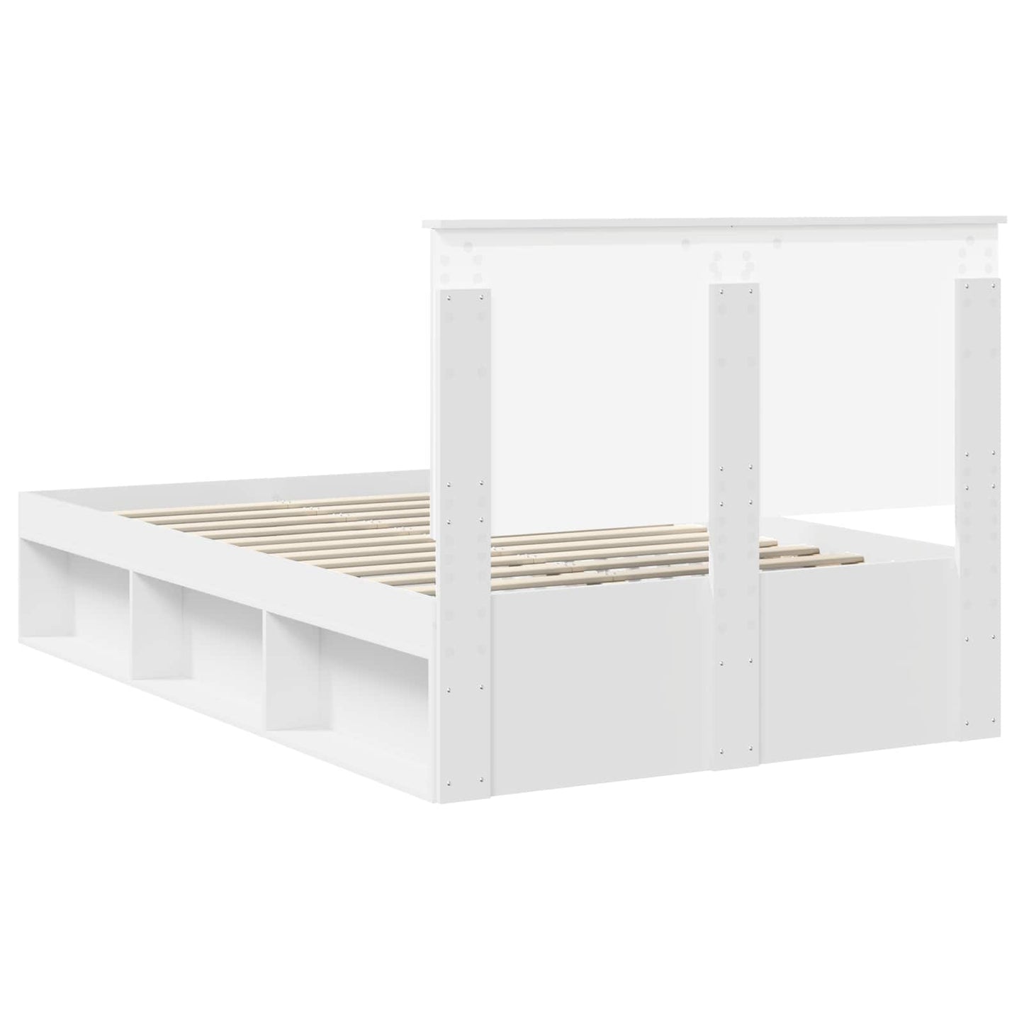 Bed Frame with Headboard White 120 x 190 cm Solid Pine Wood