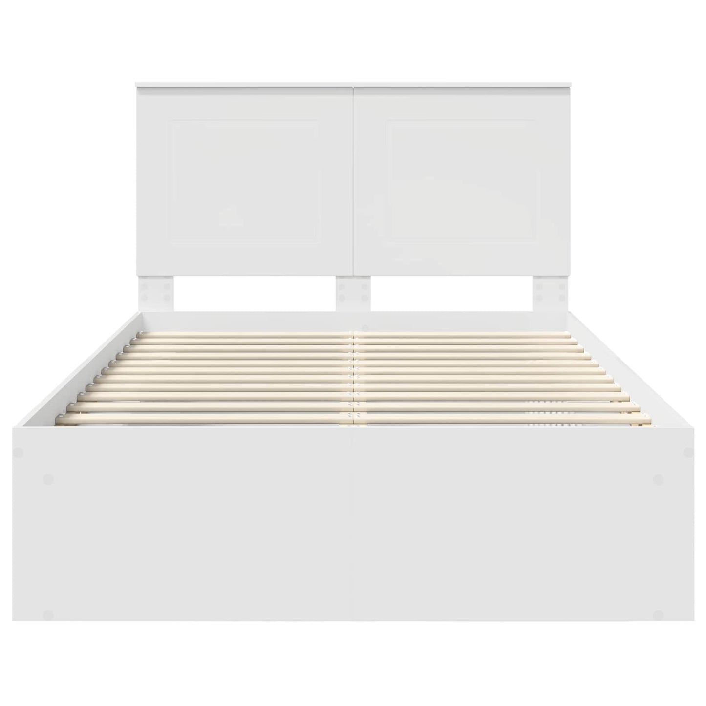 Bed Frame with Headboard White 120 x 190 cm Solid Pine Wood