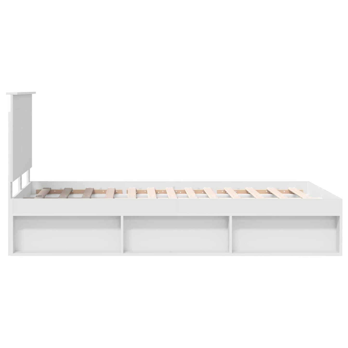 Bed Frame with Headboard White 120 x 190 cm Solid Pine Wood