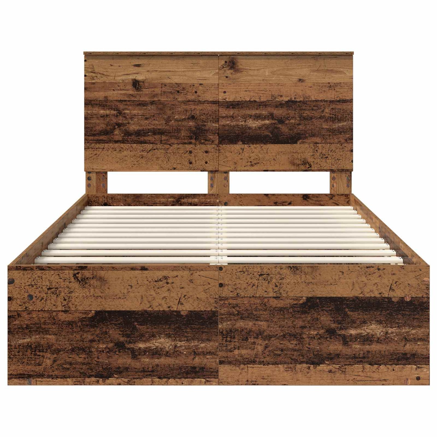 Bed Frame with Headboard Old Wood 120 x 190 cm Solid Pine Wood