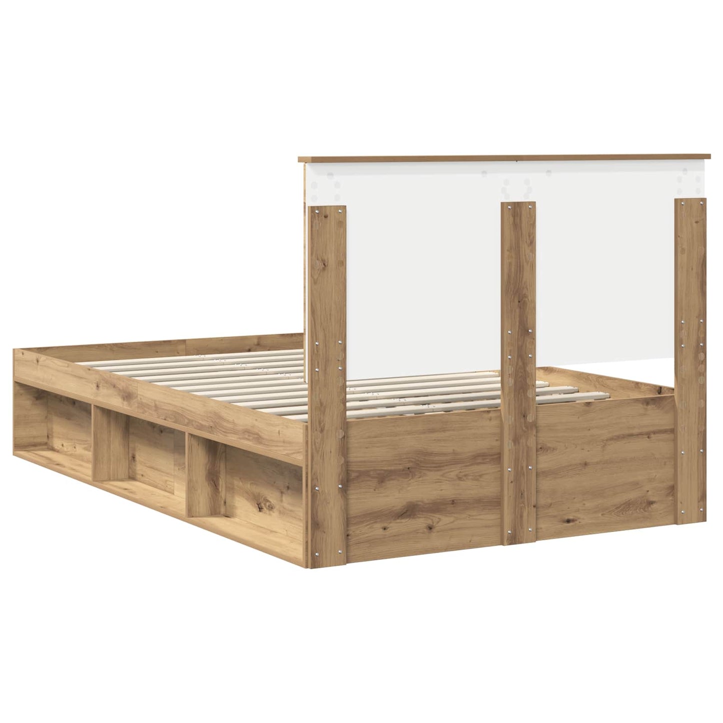 Bed Frame Artisian Oak 120 x 190 cm Solid Pine Wood