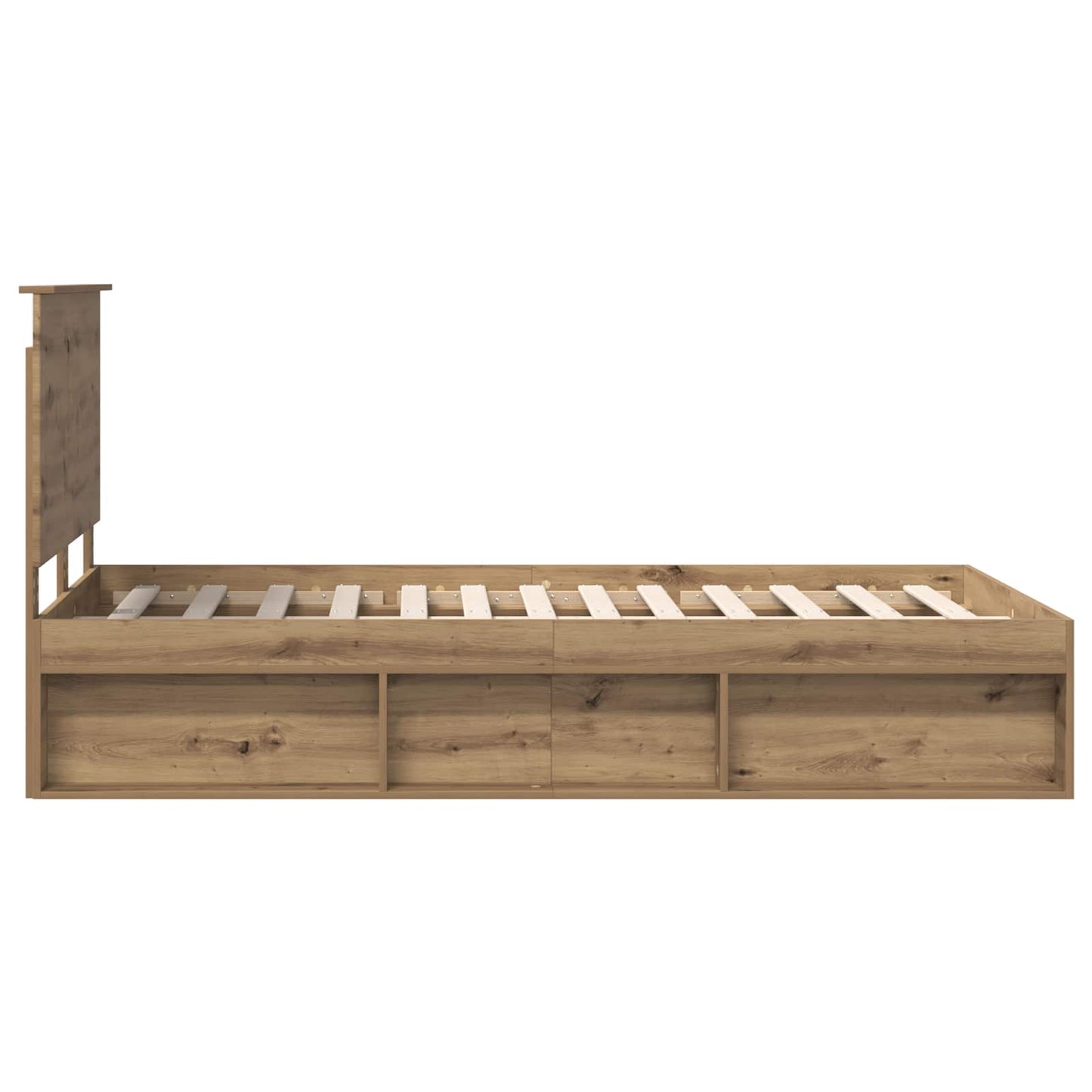 Bed Frame Artisian Oak 120 x 190 cm Solid Pine Wood