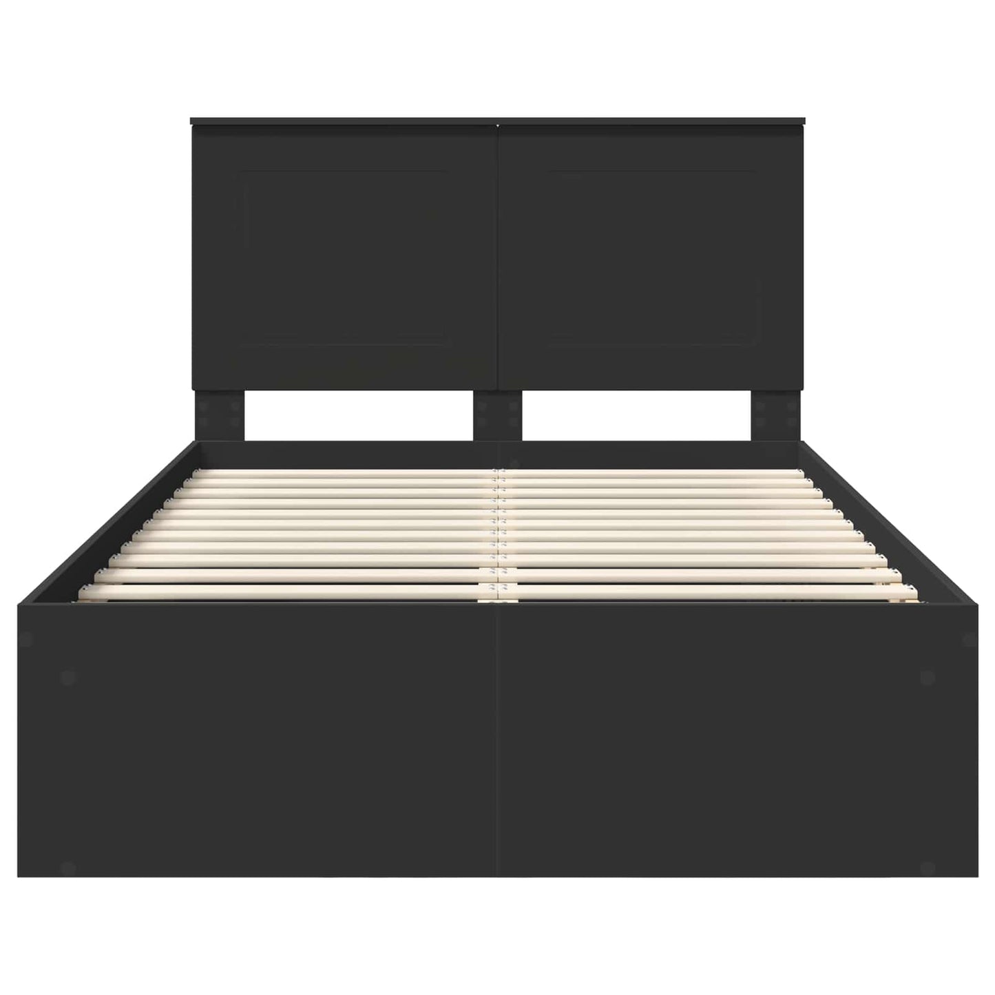 Bed Frame with Headboard Black 120 x 200 cm Solid Pine Wood