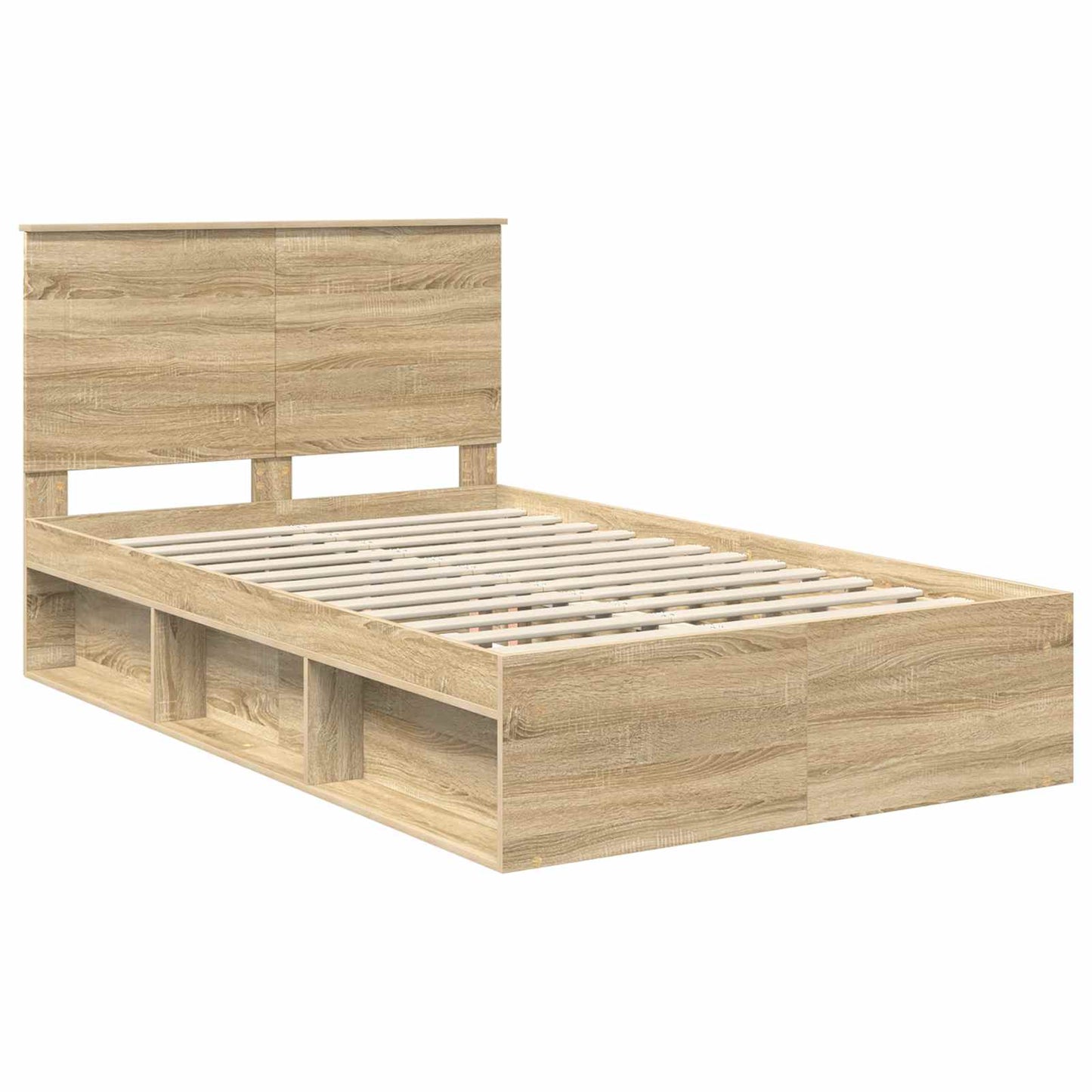 Bed Frame with Headboard Sonoma 120 x 200 cm Solid Pine Wood