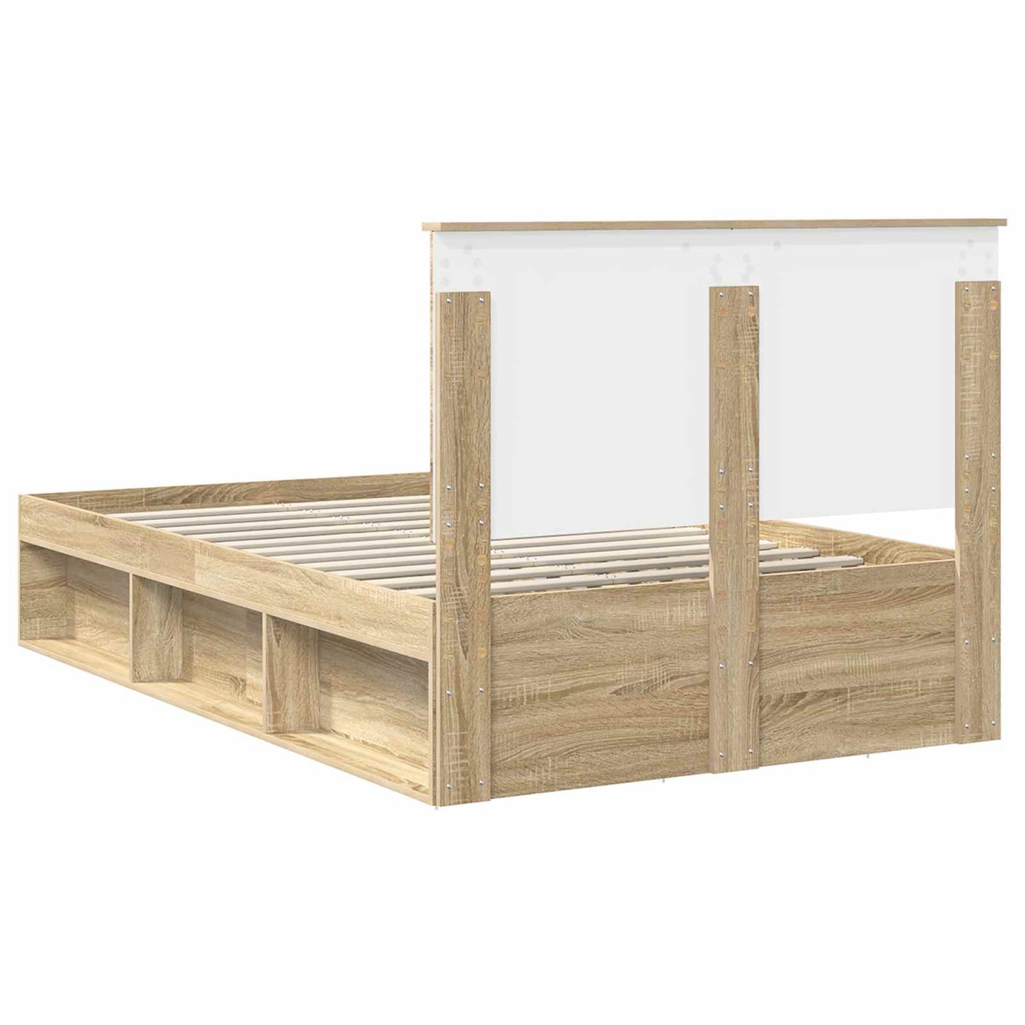 Bed Frame with Headboard Sonoma 120 x 200 cm Solid Pine Wood