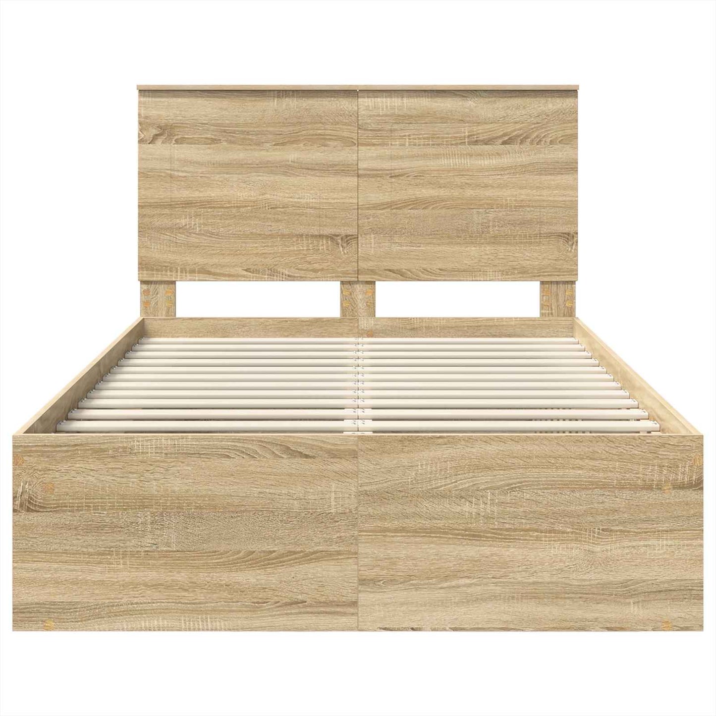 Bed Frame with Headboard Sonoma 120 x 200 cm Solid Pine Wood