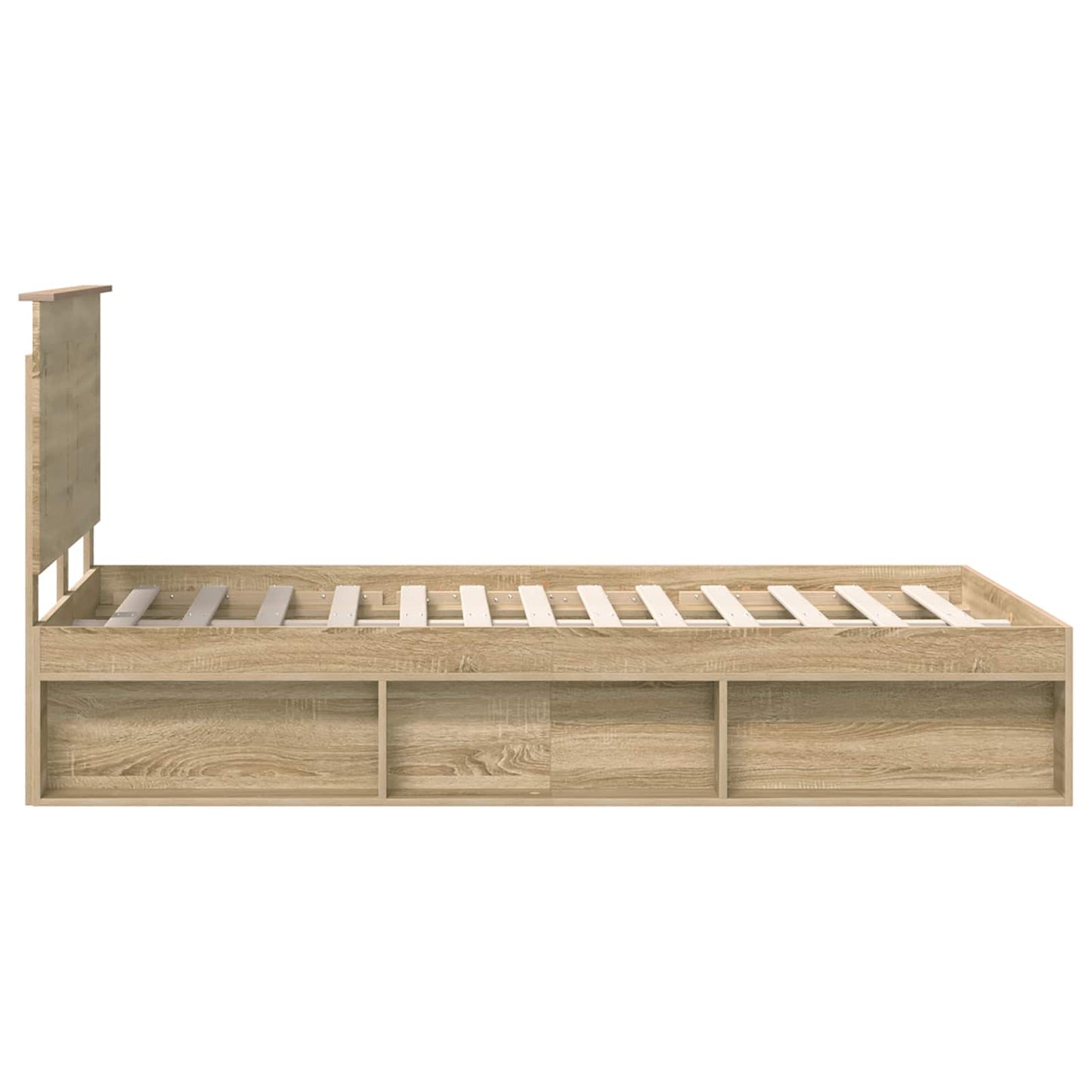 Bed Frame with Headboard Sonoma 120 x 200 cm Solid Pine Wood