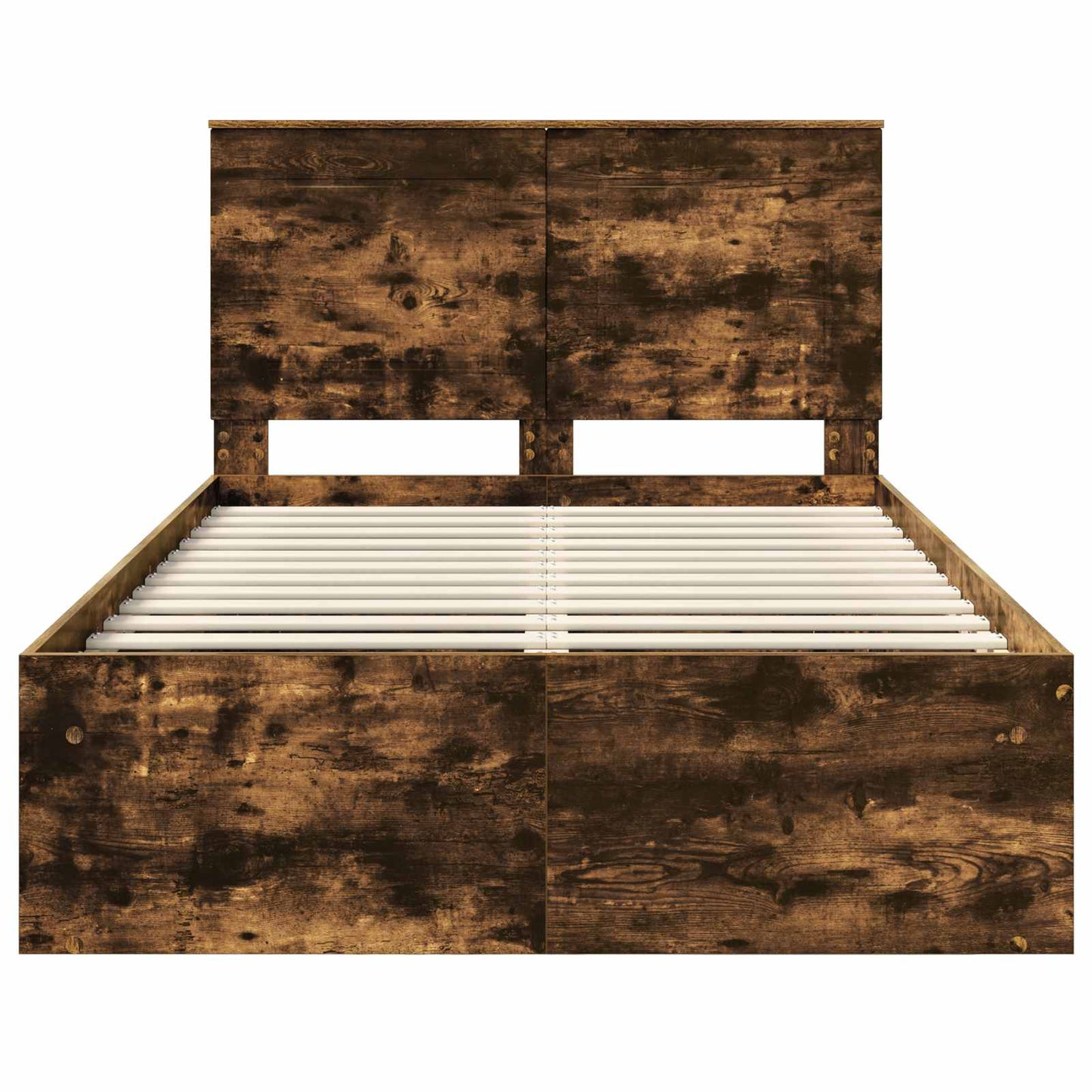 Bed Frame Smoked Oak 120 x 200 cm Solid Pine Wood