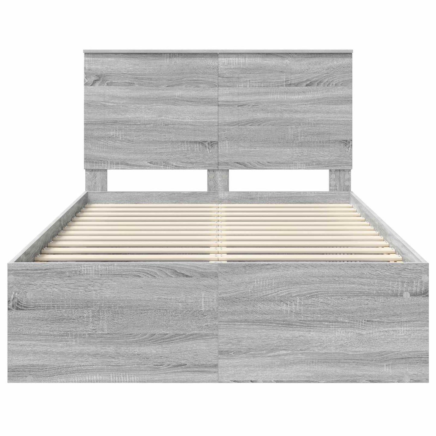 Bed Frame Grey Sonoma 120 x 200 cm Solid Pine Wood
