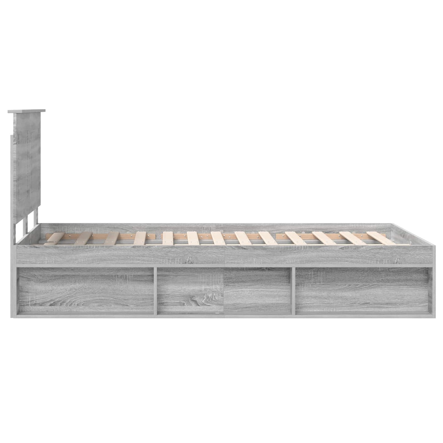 Bed Frame Grey Sonoma 120 x 200 cm Solid Pine Wood