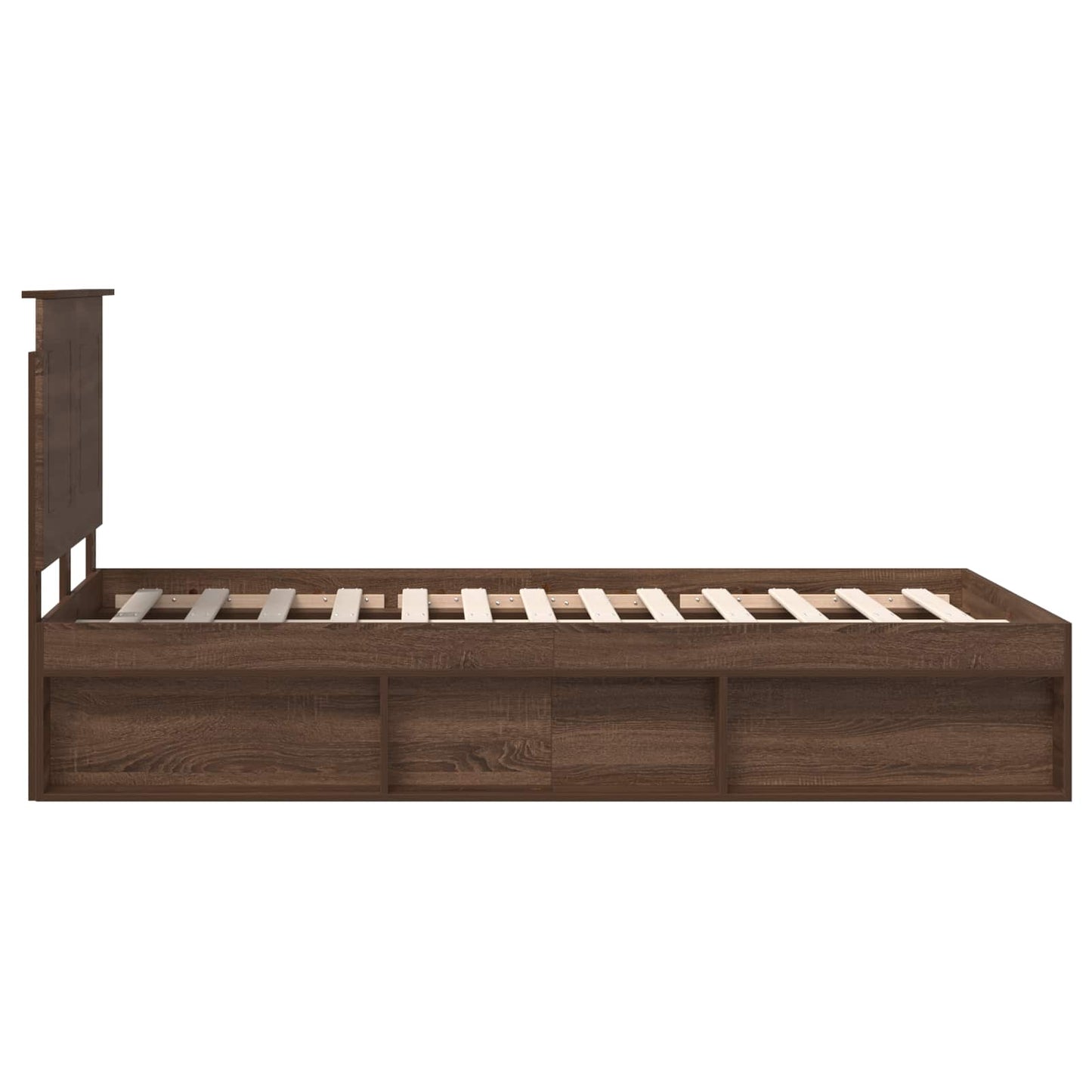 Bed Frame with Headboard Brown Oak 120 x 200 cm Solid Pine Wood
