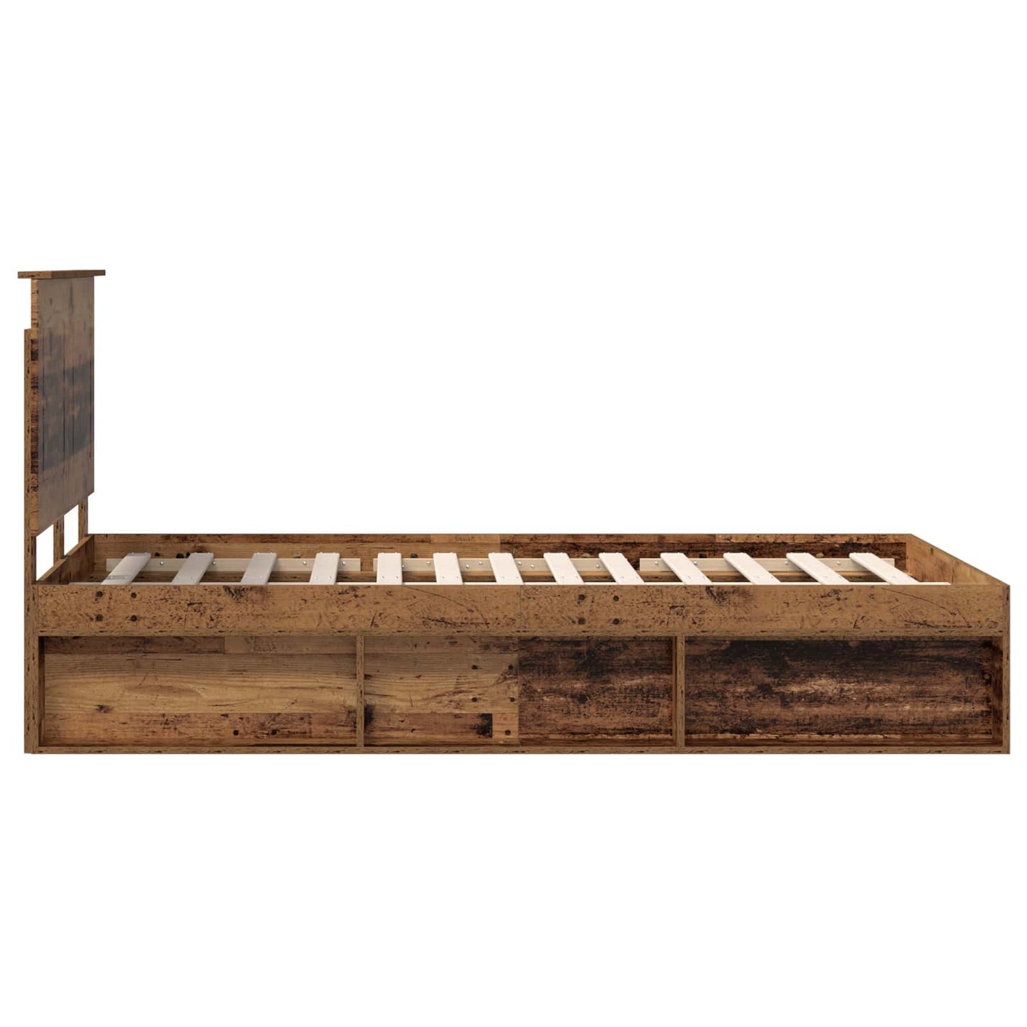 Bed Frame with Headboard Old Wood 120 x 200 cm Solid Pine Wood