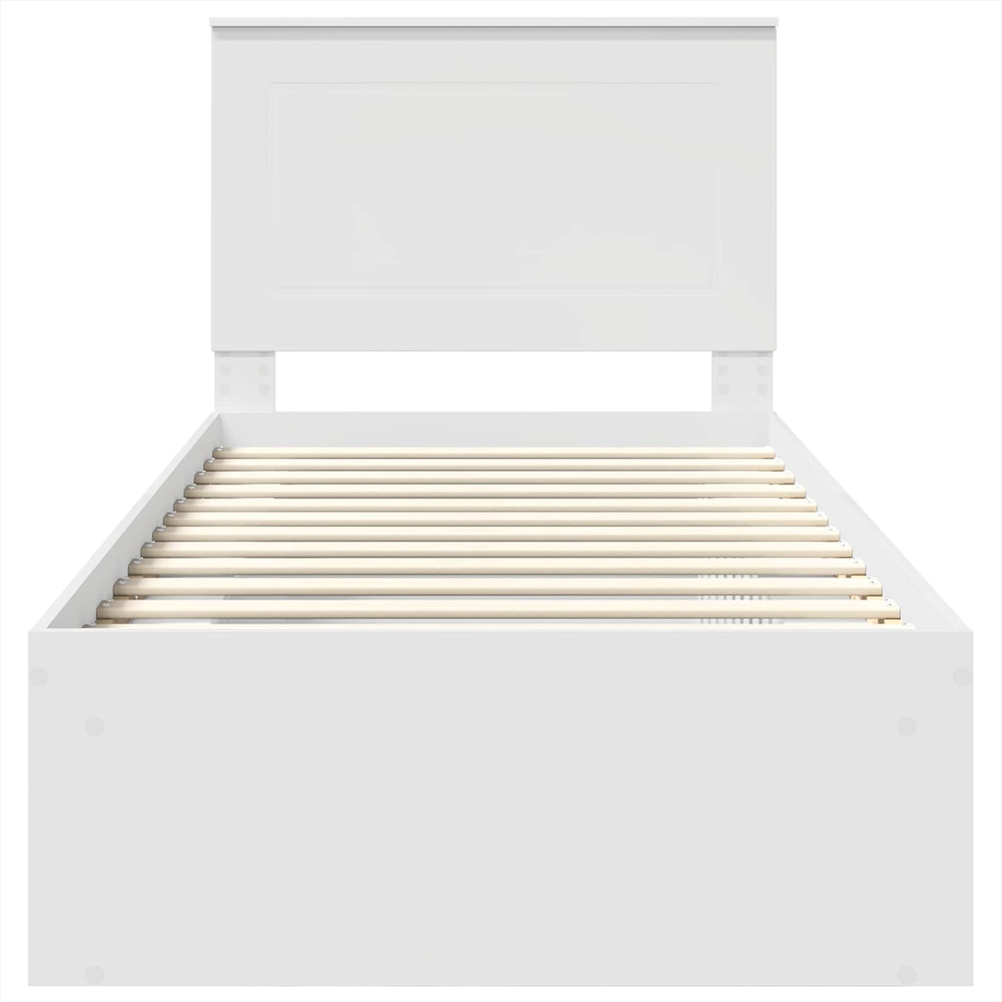 Bed Frame with Headboard White 100 x 200 cm Solid Pine Wood