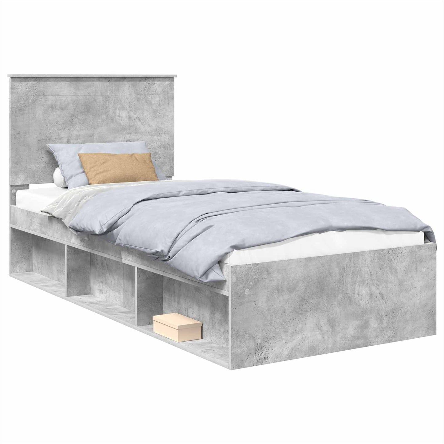 Bed Frame Concerte Grey 100 x 200 cm Solid Pine Wood