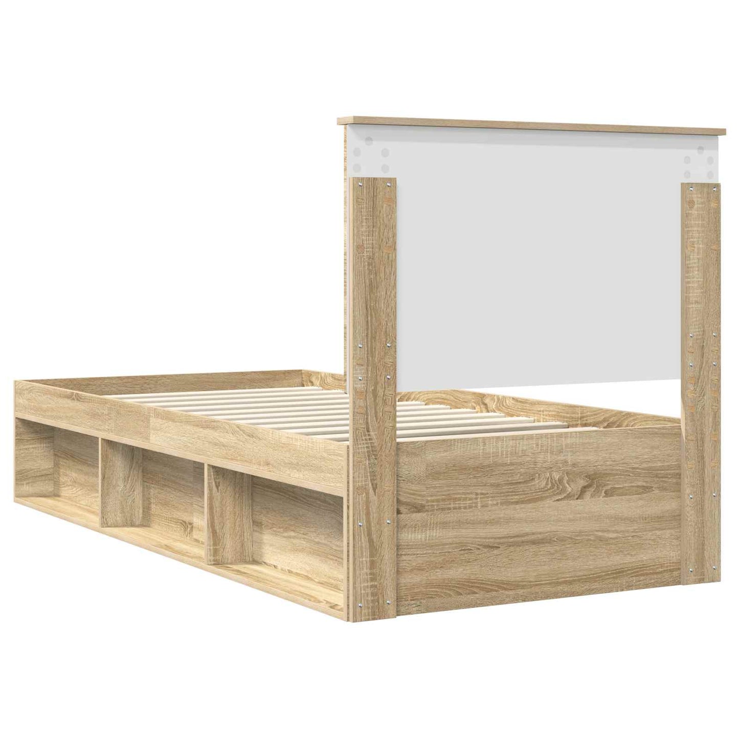 Bed Frame with Headboard Sonoma 90 x 190 cm Solid Pine Wood