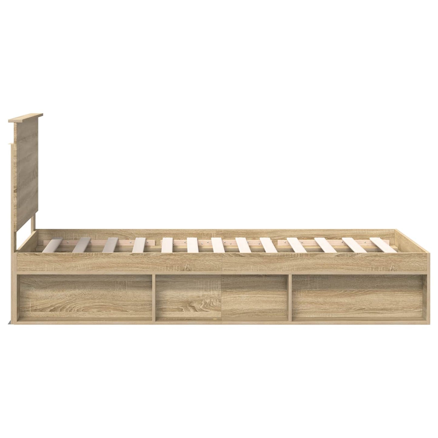 Bed Frame with Headboard Sonoma 90 x 190 cm Solid Pine Wood