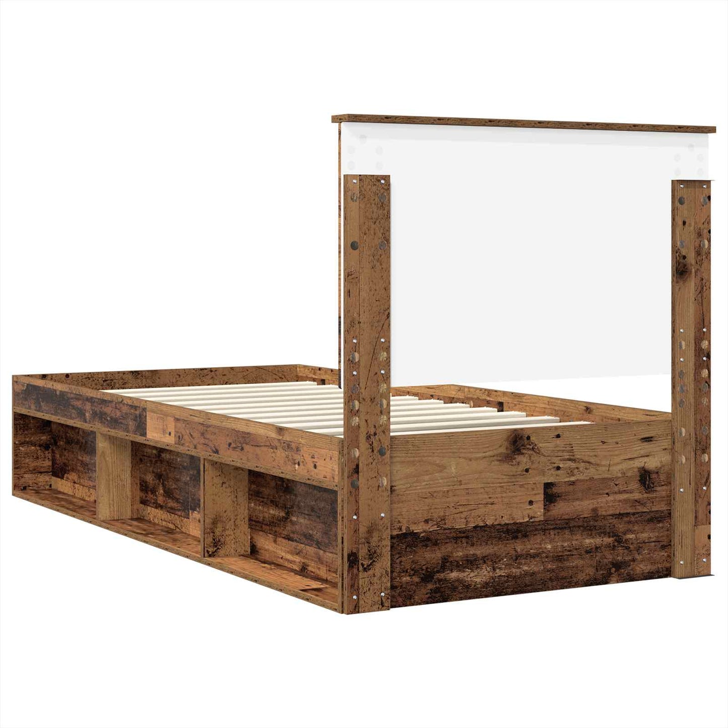 Bed Frame with Headboard Old Wood 90 x 190 cm Solid Pine Wood