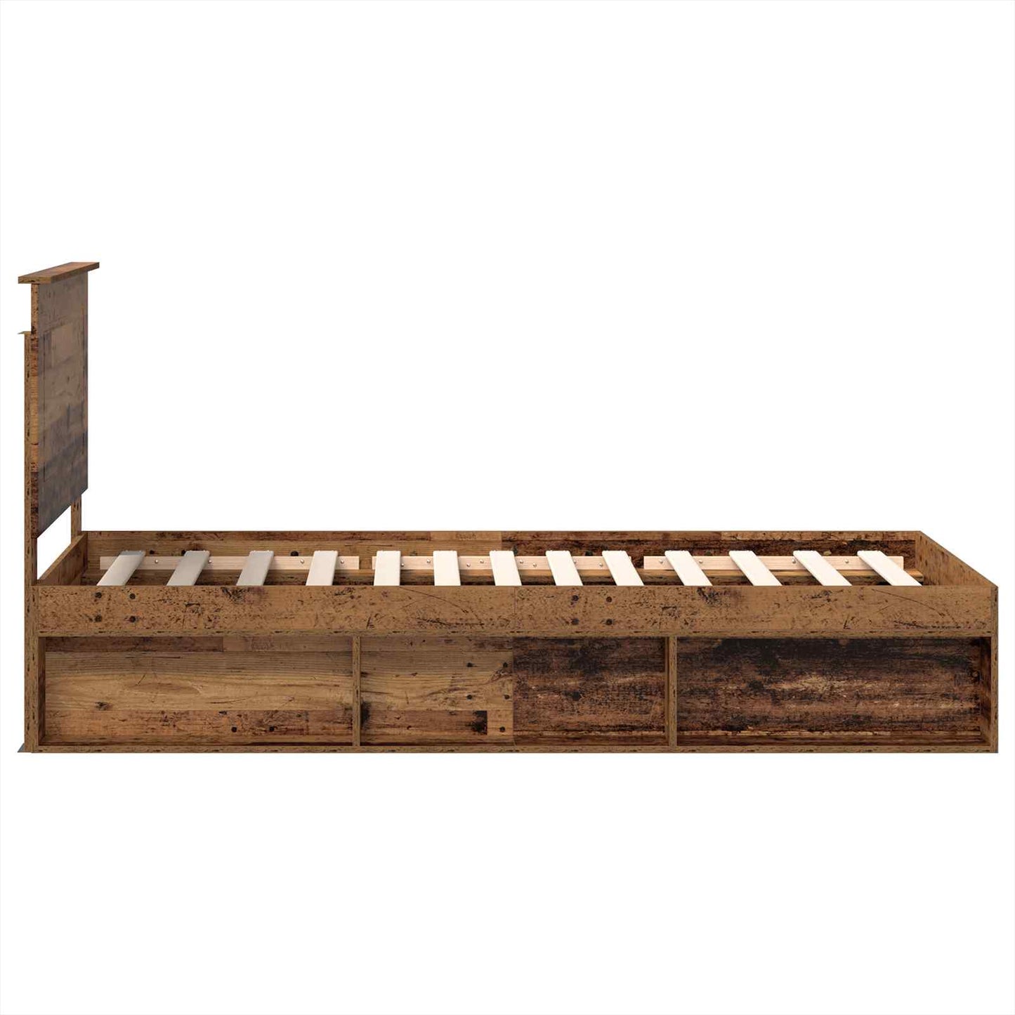 Bed Frame with Headboard Old Wood 90 x 190 cm Solid Pine Wood