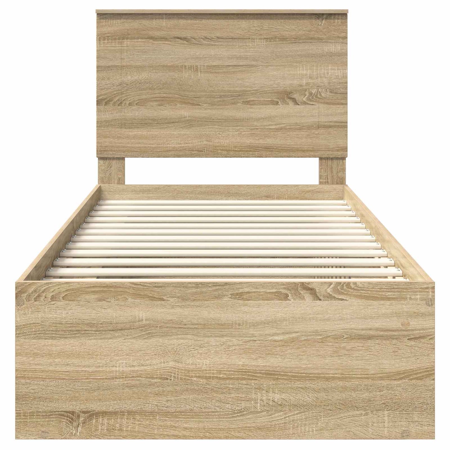 Bed Frame with Headboard Sonoma Oak 90 x 200 cm Solid Pine Wood