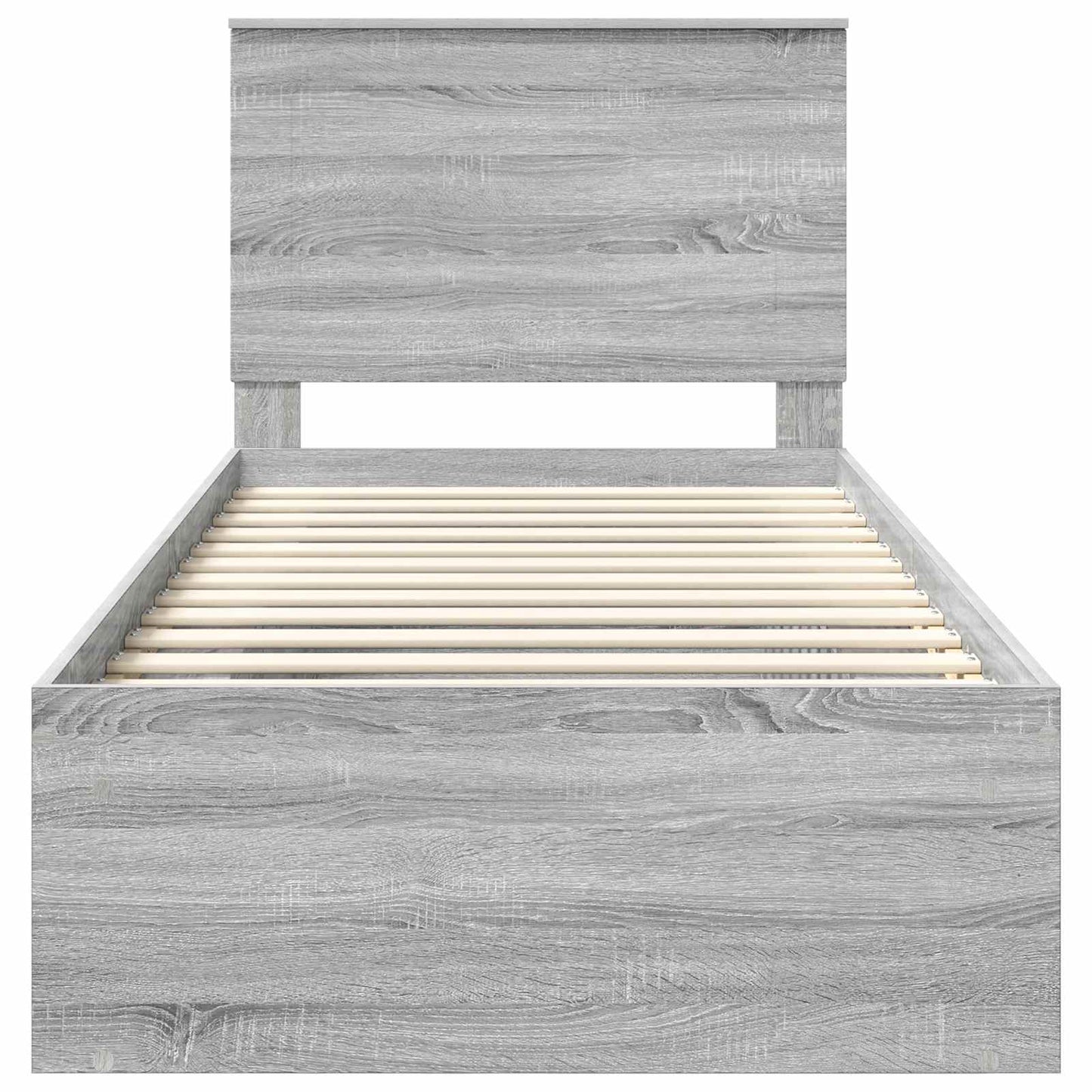 Bed Frame Grey Sonoma 75 x 190 cm Solid Pine Wood