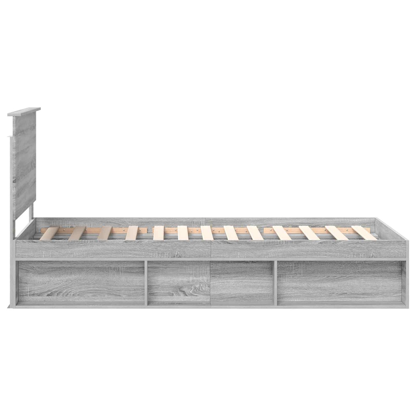 Bed Frame Grey Sonoma 75 x 190 cm Solid Pine Wood