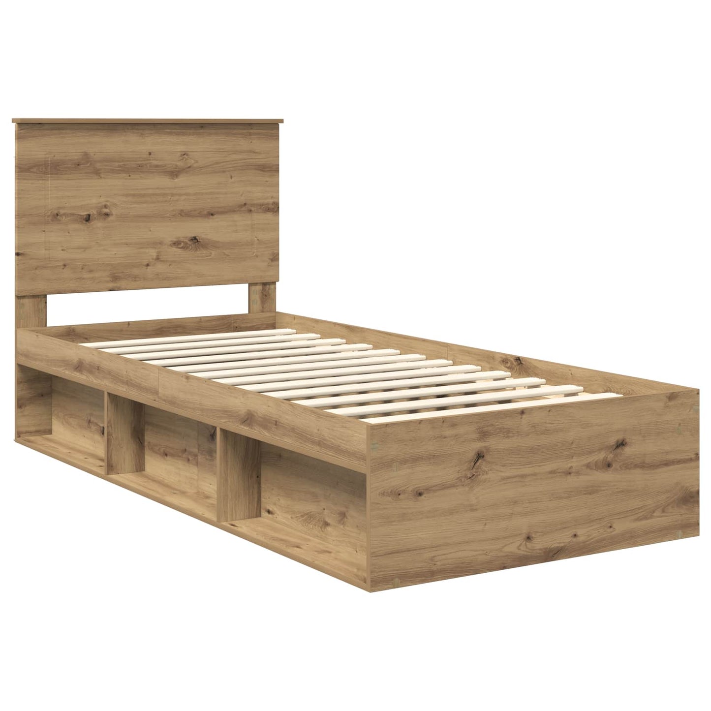 Bed Frame Artisian Oak 75 x 190 cm Solid Pine Wood