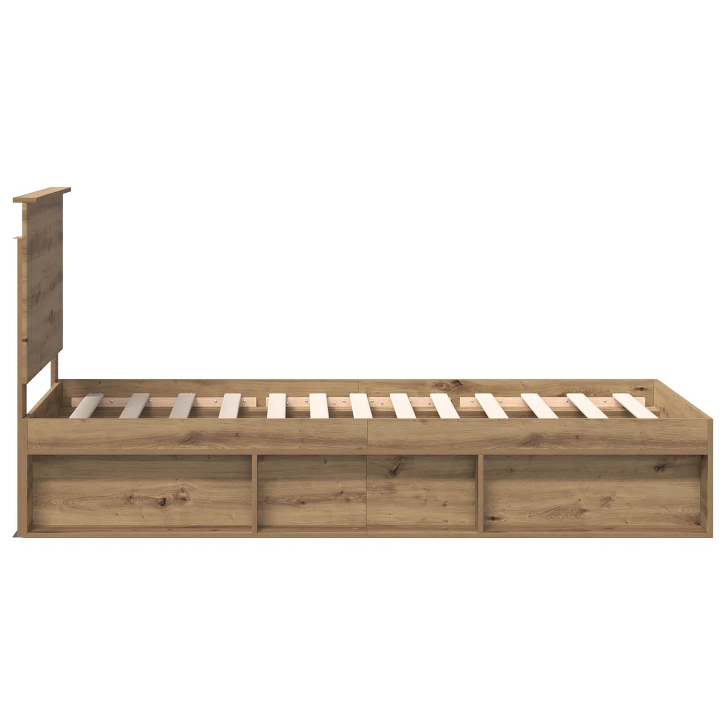 Bed Frame Artisian Oak 75 x 190 cm Solid Pine Wood