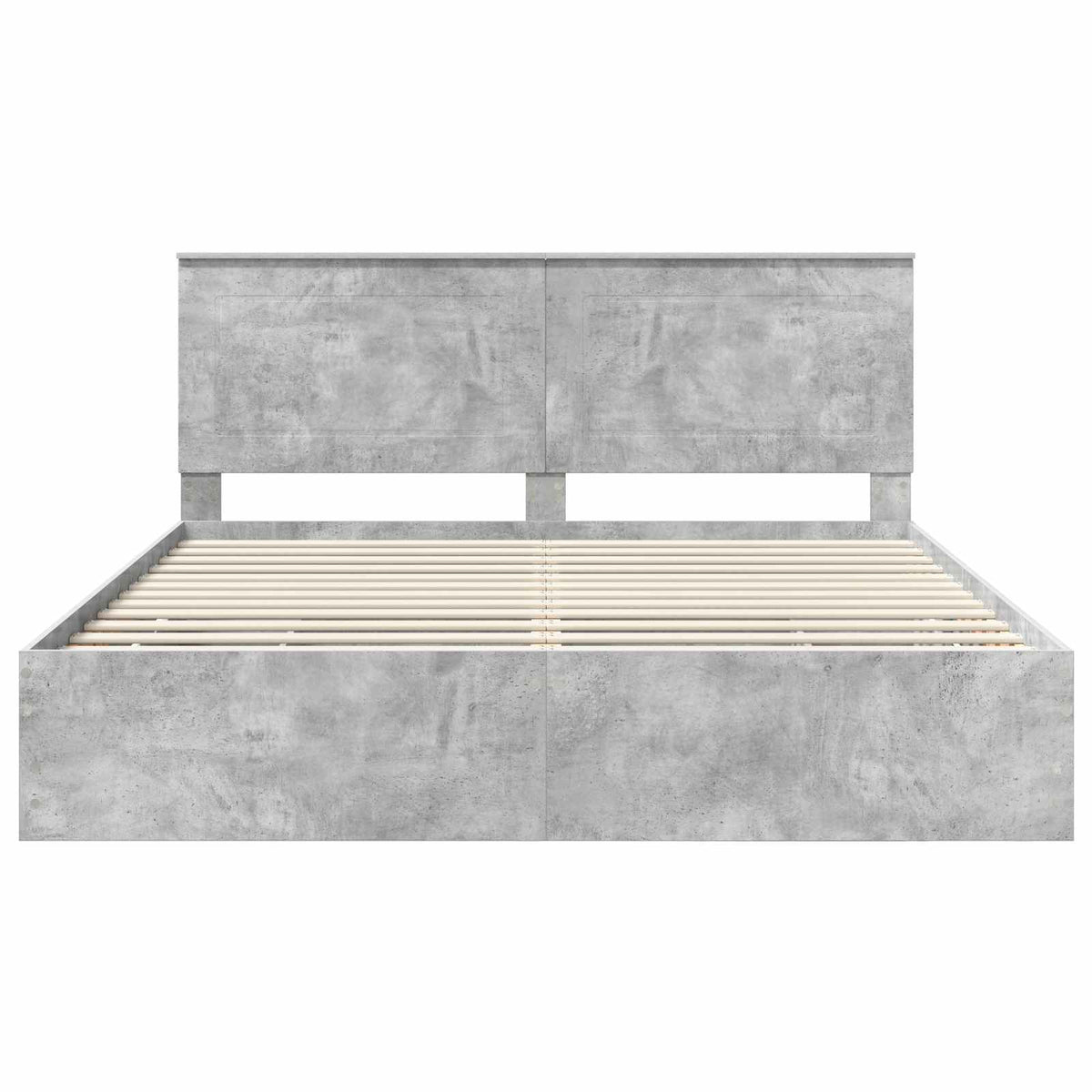 Bed Frame with Drawer Concrete Grey 200 x 200 cm Engineer Wood