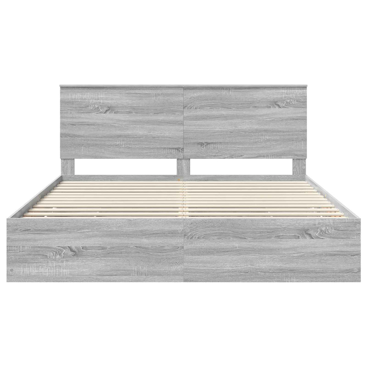 Bed Frame with Drawer Grey Sonoma 200 x 200 cm Engineer Wood