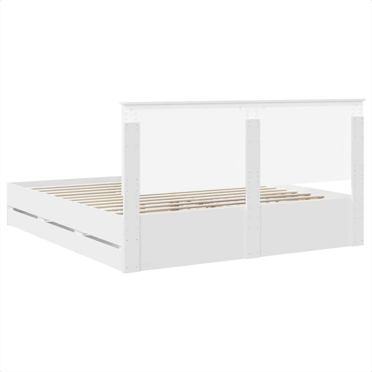 Bed Frame with Drawer White 180 x 200 cm Engineer Wood